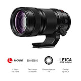 Panasonic LUMIX S PRO S-R70200E - Teleobjetivo (70-200 mm, F4.0 O.I.S. MILC 23/17, zoom 0.92 m, vídeo 4K, estabilizador óptico de 5 ejes, resistente a salpicaduras y frío) negro