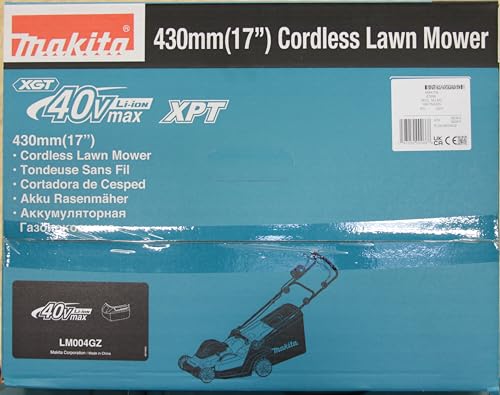 Makita Cortacésped LM004GZ 40V MAX Li-Ion XGT sin escobillas de 43 cm, baterías y Cargador no incluidos