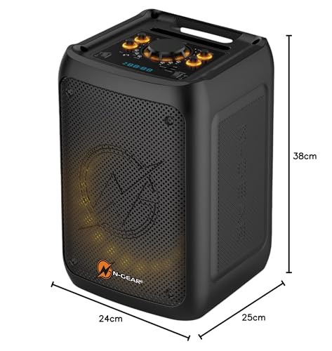 N-Gear The Flash Banger 777 Music Box - Caja portátil Bluetooth con Efectos de luz RGB y Altavoz de Graves de 8" - 160 W MP3 PartyBox con batería, Mando a Distancia y micrófonos