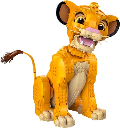 LEGO | Disney El Rey León: Simba Joven Maqueta para Adultos, Regalo para Mujeres y Hombres, Figura de Animal Coleccionable, Actividad Creativa, Decoración para el Hogar y Oficina 43247