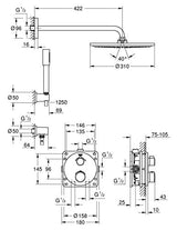 GROHE 34731000 - Grohtherm Set de ducha completo con Rainshower Cosmopolitan 310