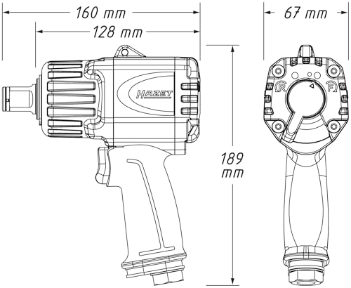 Hazet Llave de impacto 3/4 doble turbo 9013MTT, 1890 Nm de par de liberación, mecanismo de impacto de doble martillo de alto rendimiento, diseño compacto para espacios reducidos