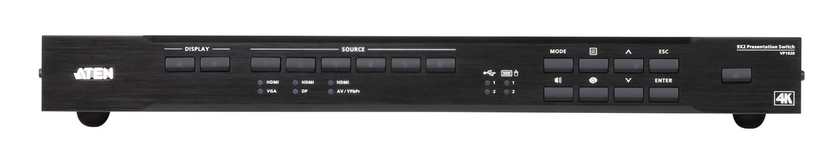Aten VP1920 | Matriz de presentación 9 x 2 | Switch | 4K, Negro