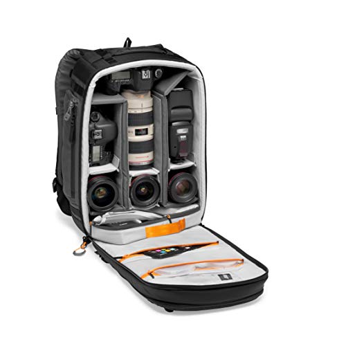 Lowepro Pro Trekker BP 350 AW II,Outdoor Camera Bag,Camera Backpack with Recycled Fabric,Fits 15” Laptop or Tablet,MaxFit Dividers,Weatherproof Cover, Mirrorless or DSLR Camera Case,Black/Dark Grey