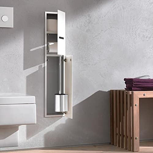 Emco Asis 2.0 975427451 - Portarrollos para Papel higiénico (Cristal Blanco óptico, Montaje en Pared, bisagra a la Izquierda)