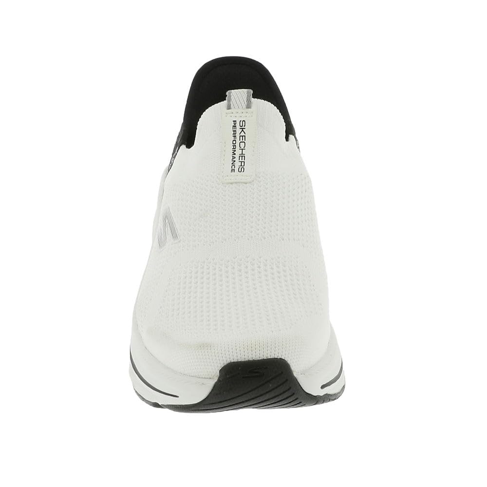 Skechers MAX Cushioning Elite 2.0 Eternal - Zapatillas para Mujer sin Cordones, Blanco/Negro, 37 EU