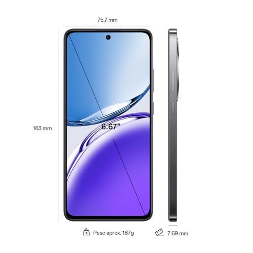 OPPO Reno12F 4G - Smartphone Libre con IA, 16GB (8GB+8GB) 256GB, Pantalla 2.5D AMOLED 6.7", Cámara 50+8+32 MP, Android, IP64, Batería 5000mAh, Carga Rápida 45W, Cargador Incluido - Matte Grey