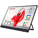 Ricoh Monitor portátil inalámbrico 150BW de 15,6 Pulgadas, 1920 x 1080, OLED, USB C, Ligero con Pantalla táctil y 2 Altavoces Integrados, Pantalla portátil Externa para Ordenador portátil/PC/teléfono