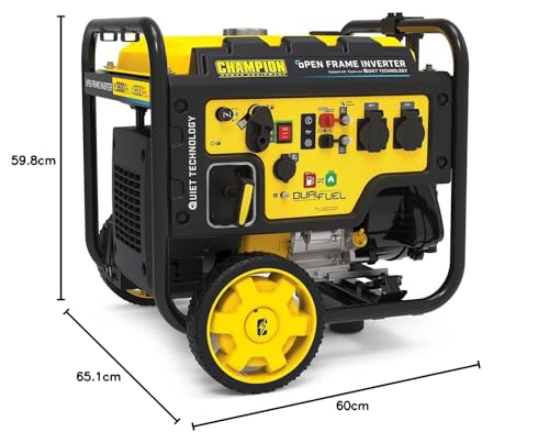Champion Power Equipment Generador Duel Fuel Gasolina + Gas (Potencia nominal 3500 W, Generador con Arranque Eléctrico, Panel de Control Quick Touch, Modo Eco) CPG4000DHY-DF-EU