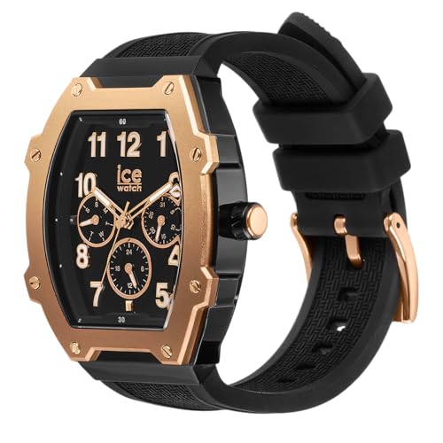 ICE-WATCH - Ice boliday Black Rose-Gold - Reloj Negro para Hombre con Correa de Silicona - 023315 (Medium)