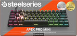 SteelSeries Apex Pro Mini teclado gaming HyperMagnetic – El teclado más rápido del mundo – Accionamiento ajustable – Factor forma compacto 60 % – RGB – Teclas PBT – USB-C – Teclado inglesa (QWERTY)