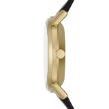 Skagen Kuppel reloj para mujer, movimiento de cuarzo con correa de acero o piel, Negro y tono dorado, 32MM