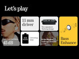 Nothing Ear (a) Auriculares inalambricos Bluetooth con Integración de ChatGPT, Cancelación de Ruido Activa, Algoritmo de Mejora de Graves y hasta 42,5 Horas de reproducción - Negro
