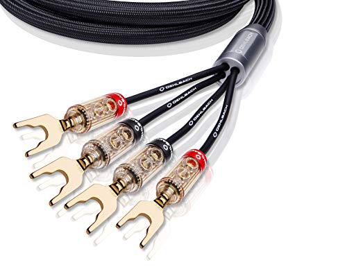 Oehlbach XXL Fusion Four.4 350 - Juego de Cables para Altavoces (biamplificador, 2 x 3,5 m), Color Negro