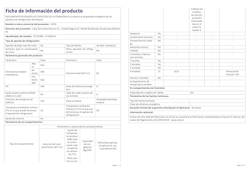 Cata | Vinoteca |Modelo VI 54024 X | Vinoteca no Frost de Encastre | Capacidad para 28 Botellas | Ancho de 60 cm | Clase de Eficiencia nergética G | Con Soportes Regulables para la Altura