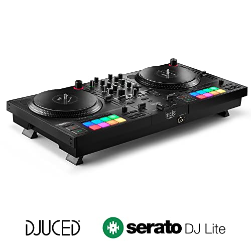 Hercules DJControl Inpulse T7 -Controladora de DJ Motorizada Negra de 2 Decks - incluye Serato DJ Lite y el software DJUCED