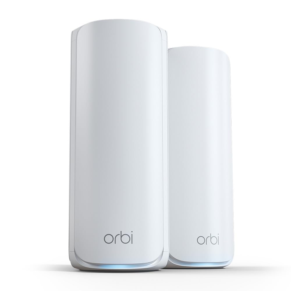 NETGEAR Orbi Mesh WiFi 7 Orbi Serie 770 (RBE772) | Router + 1 Extensores de Rango de satélite |Cobertura de hasta 360 m2 |100 Dispositivos |Puerto de Internet de 2.5 G