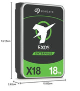 SEAGATE - Unidad de estado sólido EXOS X18 SAS de 18 TB y 3,5", Helium 512E/4K a 7200 RPM