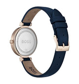 BOSS Reloj Analógico de Cuarzo para Mujer Colección Celebration con Correa de Cuero Azul - 1502477