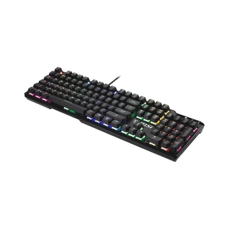 MSI Vigor GK41 Teclado Gaming Mecánico FR - Switches Kailh Red (lineales), Teclas Ergonómicas, Base Antideslizante, 6 LED de Color Fijo/10 Zonas de Iluminación, Mystic Light, USB 2.0 - Tamaño completo