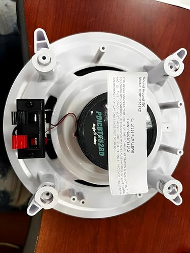Pyle Altavoces empotrables, Bluetooth, Pared, Techo, 6.5”, 150W, Dos vias, Estereo, Estereo, Rejilla Redonda/Cuadrada Intercambiables