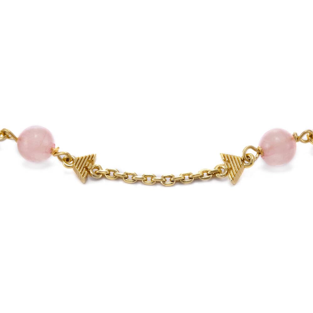 EMPORIO ARMANI Pulsera de mujer de acero inoxidable o latón con cierre de langosta en tono dorado, Amarillo dorado