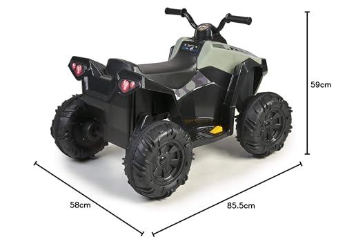 FEBER- Quad Boxer, Vehículo eléctrico a batería, 12 V, Verde (Famosa 800012541), Versión previa