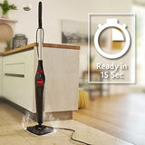 Vileda Steam PLUS + Recambio Power Pad, Mopa a vapor para una limpieza más higiénica, elimina el 99,9% de bacterias, óptima para alfombras y moquetas, apto par todo tipo de suelos