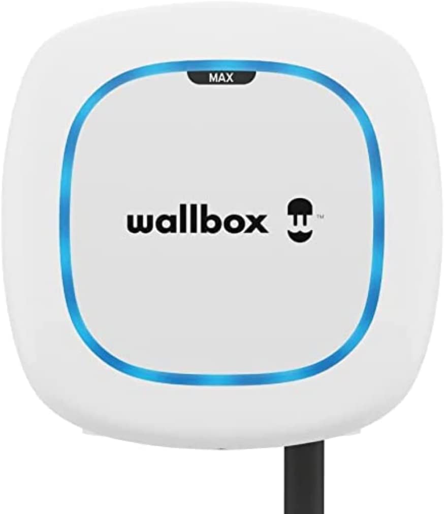 Wallbox Pulsar MAX, Cargador para Vehículo Eléctrico (7.4kW, Tipo 1, Wi-Fi, Bluetooth, OCPP, Interior/Exterior, 5m, Diseño facíl de Instalar), Blanco
