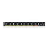 Zyxel 48-Port PoE Gigabit Nebula Cloud Managed/L3 Switch di accesso, 40 x PoE+ & 10 x PoE++ @960W, 6 10G Uplink (2 Copper/4 SFP+) [XGS2220-54FP]