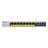 NETGEAR Switch PoE Gigabit Ethernet Smart de 10 Puertos GS110TP |Gestionado con 8X PoE+ a 55W, 2X 1G SFP |Gestión Insight Opcional |Montaje de sobremesa o Pared