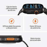 Apple Watch Ultra 2 GPS + Cellular Smartwatch, Reloj Deportivo con Caja de Titanio Negro Resistente de 49 mm y Correa Loop Alpine Verde Oscuro - Talla S. Monitor de entreno y Neutro en Carbono