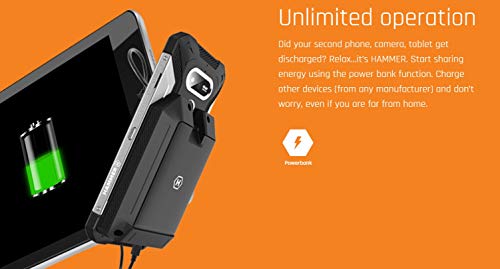 Hammer H Explorer Pro Plata, 5,7" IPS Military Standard Outdoor Smartphone, 5000 mAh Batería, 48 MP Cámara, eSIM + Batería Externa - Hammer Explorer, Hammer Explorer Pro Set