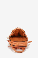 Abbacino Mochila de mujer en piel trenzada naranja