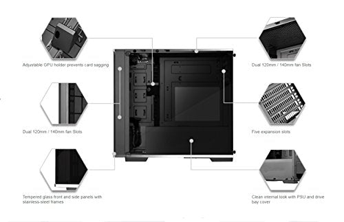 Silverstone SST-LD01B Lucid Serie Mini Tower Micro ATX - Caja para Ordenador (3 Paneles Laterales de Cristal Templado)