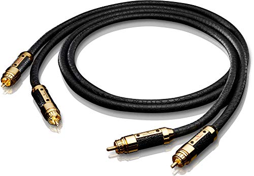 Oehlbach Set de Cables de Audio XXL Black Connection Master State of The Art RCA (Fabricado en Alemania, HPOCC, Audio analógico), 2 x 1,5 m, Color Negro
