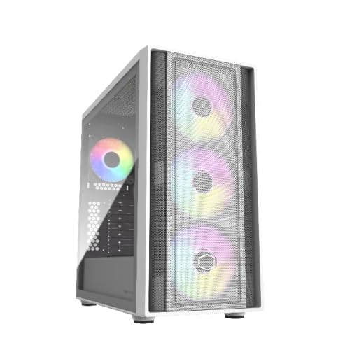 Caja de Ordenador - diseño Blanco, Estructura ATX, Panel Lateral acrílico, Soporte para múltiples Ventiladores, Opciones de conectividad USB.