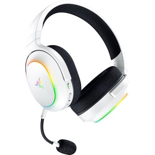 Razer Barracuda X Chroma - Auriculares inalámbricos para Juegos multiplataforma con 6 Zonas Chroma RGB (SmartSwitch Hyperspeed y Bluetooth, Altavoces de 40mm, micrófono Desmontable) Blanco