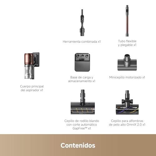 DREAME V30 Aspirador Sin Cable, Limpieza a 0 mm de Los Bordes, Succión de 330 AW, Antienredos, Limpieza de Alfombras de Pelo Largo y Suelos Duros, Limpieza de Pelos de Mascotas, Auto. Máx. de 90 Min