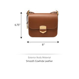 Fossil Bolso de mujer Lennox, bandolera en piel de vacuno lisa, marrón, ancho: 20,3 cm, largo: 5,7 cm, alto: 17,1 cm, ZB1924200