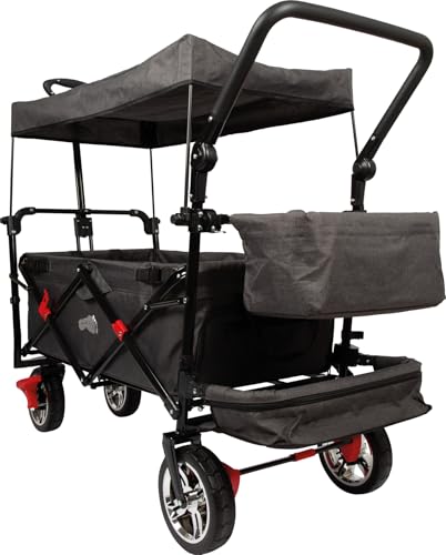 Small Foot Carrito Plegable con Techo Desmontable, protección contra Lluvia, Frenos, asa Regulable y máx. 80 kg, 12729, Color Coloured