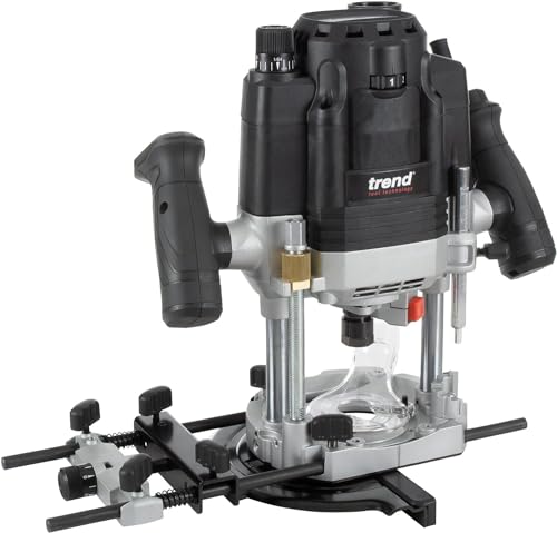 Trend T8 Fresadora de Taller de Inmersión Doble Modo 12mm, Diseñada para Uso Manual y en Banco de Fresado, 2200W, 230V, Negro, T8EK/EURO