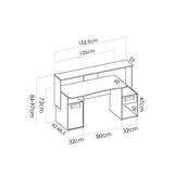DEKIT GRUPO RIMOBEL FOSK - MESA ESCRITORIO GAMING 85-98x154x62-69 cm - GRAFITO