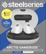 Steelseries Arctis GameBuds™ para Playstation - Auriculares inalámbricos para Juegos - 2,4 GHz + BT5.3 - Modo ANC/Transparencia - Resistencia al Agua IP55-40 Horas de autonomía -Carga inalámbrica