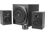 Speedlink Gravity LT Altavoz para PC Sistema de Sonido 2.1 Bluetooth - con subwoofer de Madera, Sistema de Altavoces Activos de 80 vatios, Conector AUX de 3,5 mm, Mando a Distancia RGB, Negro