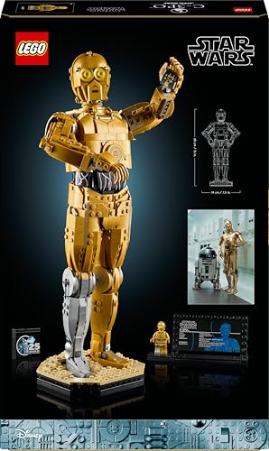 LEGO Star Wars 75398 C-3PO Figura de Droide - Kit de Maquetas para Adultos de Colección - Base, Placa Informativa y Minifigura - Regalo para Hombres y Mujeres Fans de la Saga