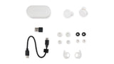 DENON PerL True Wireless Earbuds, Perfil de Sonido Personalizado, Auriculares con cancelación de Ruido, Auriculares Resistentes al Agua, con micrófonos Integrados y batería de Larga duración - Blanco