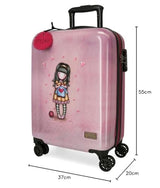 Santoro Gorjuss For my love Maleta de cabina Morado 37x55x20 cms Rígida ABS Cierre TSA 33L 2,86 kgs 4 Ruedas dobles Equipaje de Mano