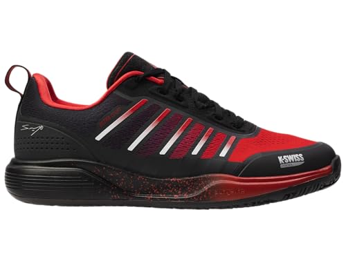 K-Swiss Ultra Court Padel, Tenis Shoe Hombre, Black Anthracite Sanyo Red, 42 EU