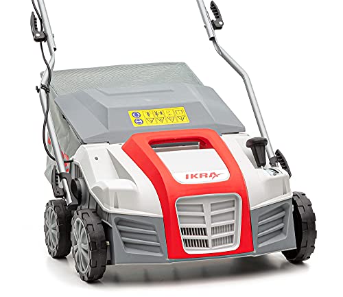 IKRA 80201020 escarificador y aireador eléctrico IEVL 1840, Saco coletor 55l, Largo de Trabajo 40cm, 1800 W, 230 V, color gris, rojo y negro